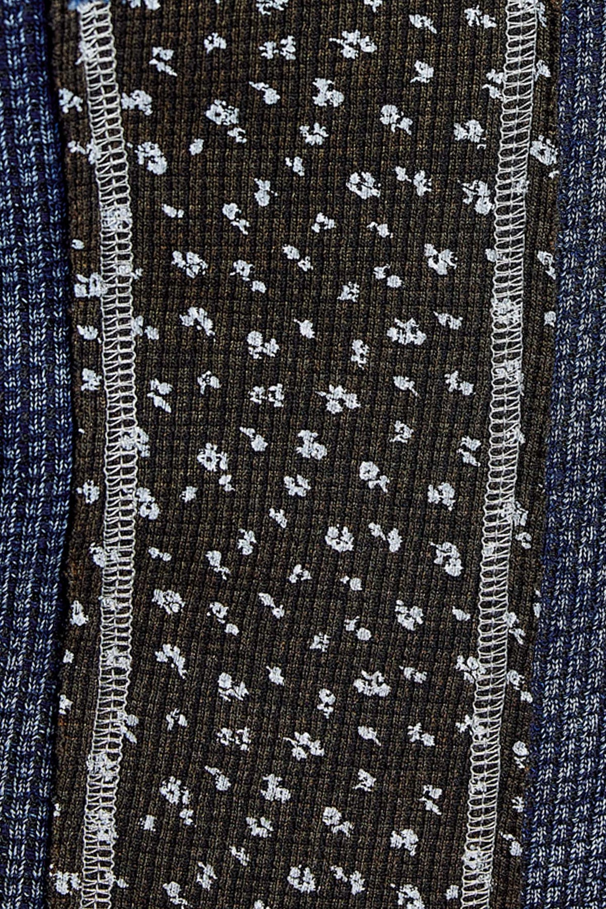 Pol Clothing - Waffle Knit Contrast Patchwork Top