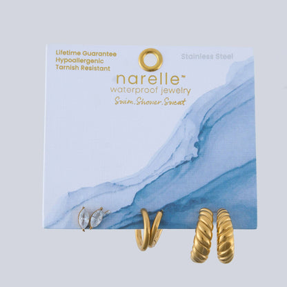 Howard's - Narelle Waterproof Half Moon Hoop Earring Trio