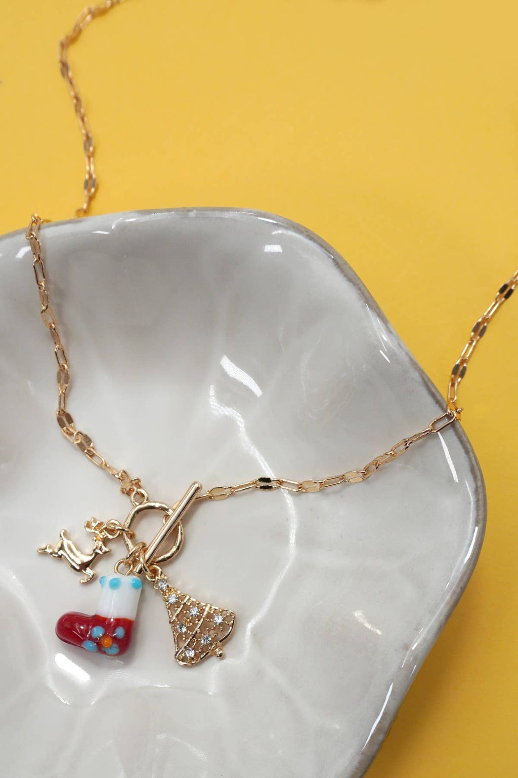 JOSSLYN by wall to wall - CHARM NECKLACE-CHRISTMAS SOCKS TREE RUDOLPH |