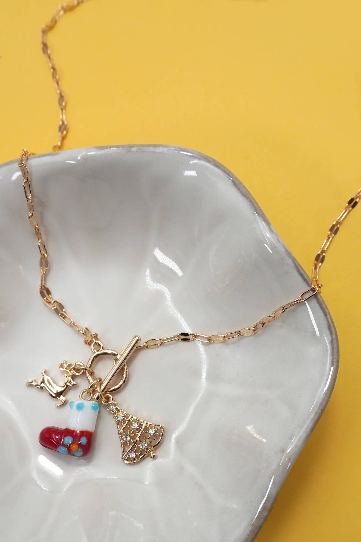 JOSSLYN by wall to wall - CHARM NECKLACE-CHRISTMAS SOCKS TREE RUDOLPH |