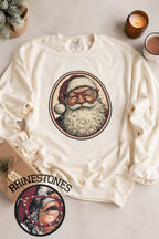 Sugar Stitch - Santa with Rhinestone Specs Graphic Sweatshirt