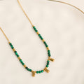 Howard's - Waterproof Necklace 15" Malachite Beaded Bar Jewelry Narelle