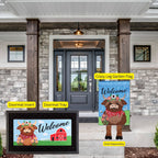 Doormat Insert Welcome Highland Cow