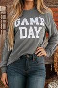 Let's Go Corded GAME DAY Graphic Long Sleeve Crewneck Top