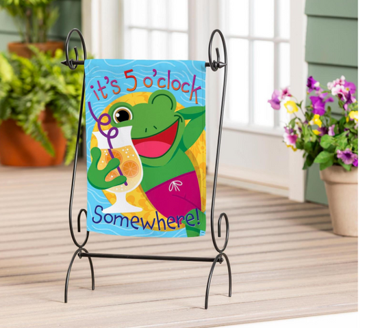 5 o Clock Frog Applique Flag