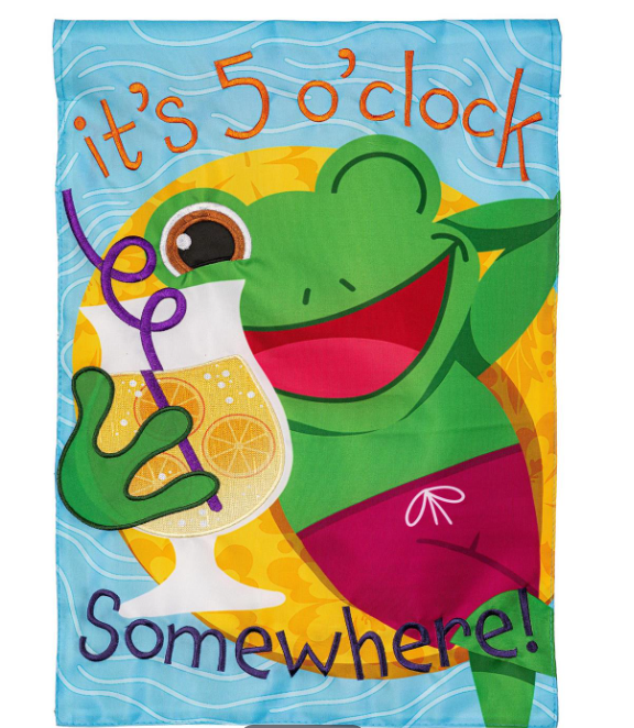 5 o Clock Frog Applique Flag