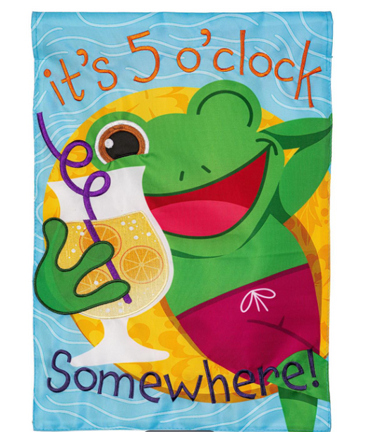 5 o Clock Frog Applique Flag