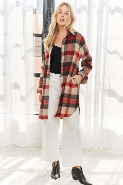 Adore CHECK FLANNEL SHIRT JACKET LONG SLEEVE