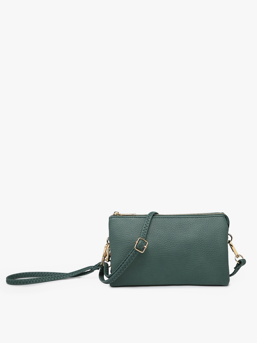 Jen & Co. - M013 Riley Monogrammable 3 Compartment Crossbody/Wristlet