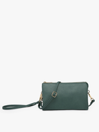 Jen & Co. - M013 Riley Monogrammable 3 Compartment Crossbody/Wristlet