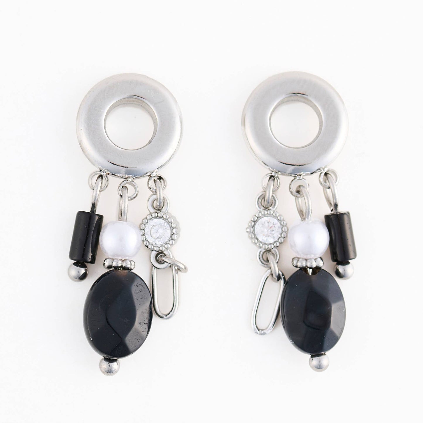 Howard's - Waterproof Earrings Drop Black Agate Jewelry Narelle Post