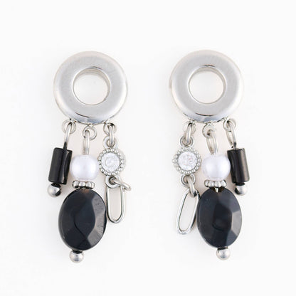Howard's - Waterproof Earrings Drop Black Agate Jewelry Narelle Post