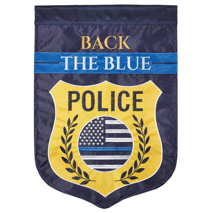 Magnolia - BACK THE BLUE POLICE DOUBLE APPLIQUE GARDEN FLAG