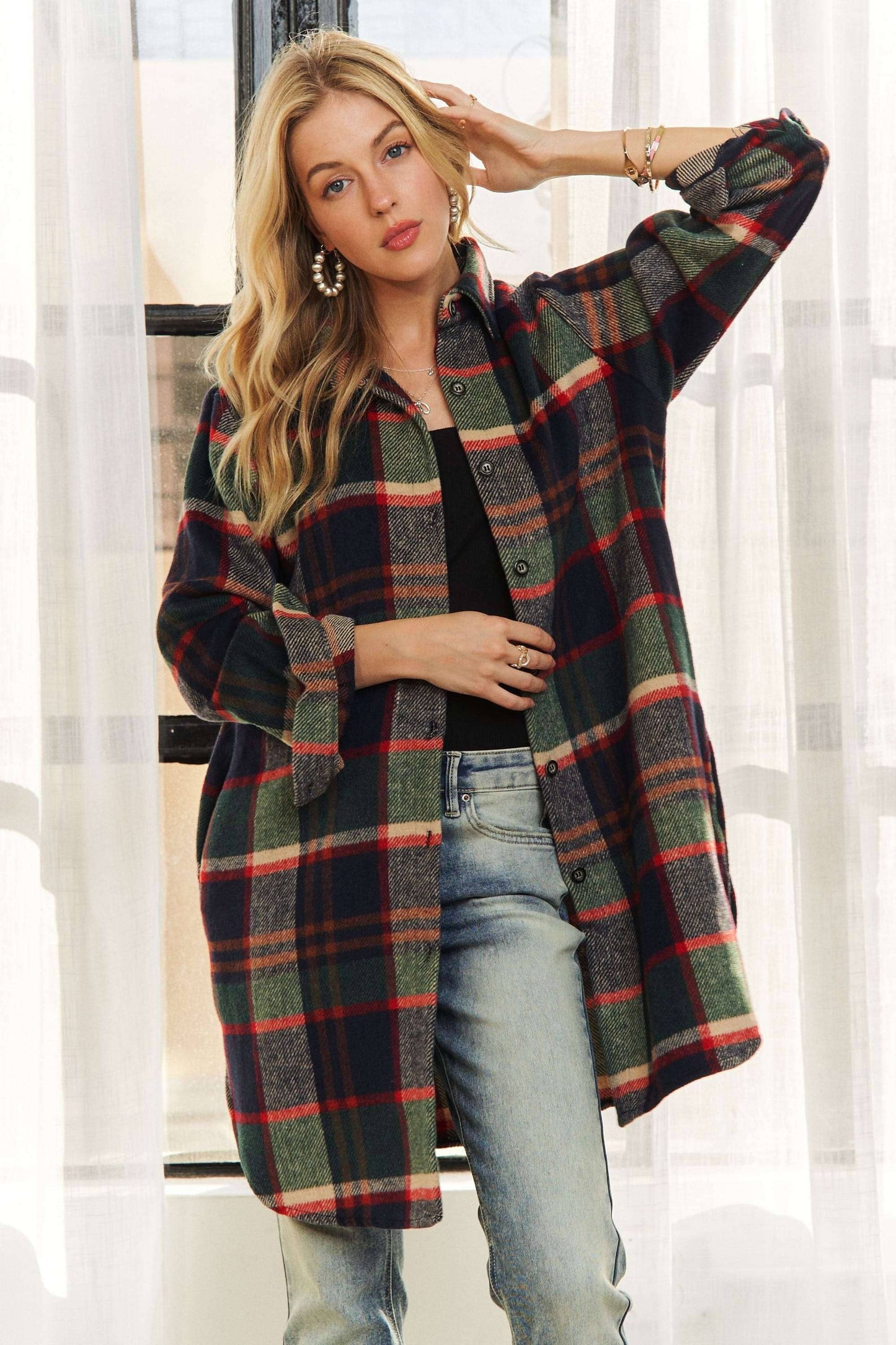 ADORA LA - CEJ1987A - CLASSIC FLANNEL SHACKET