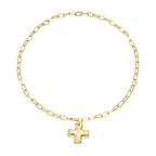 JOSSLYN by wall to wall - NOTABLE HAMMERED CROSS FRONT TOGGLE NECKLACE |