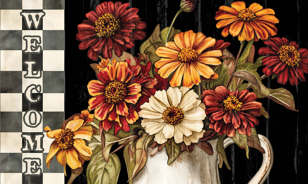 Custom Decor - Floor Mat-Vintage Fall Flowers
