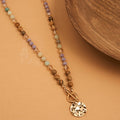Toggle Necklace 20" Bekah Beaded Jasper + Amazonite
