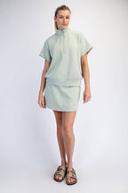 Rae Mode - MODAL SCUBA QUARTER ZIP SHORT SLEEVE TOP