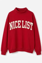 BUCKETLIST INC - IT2594-NICELIST | Reversible 'LIST' Slogan Mockneck Pullover