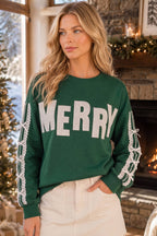 Main Strip - Merry Eyelet Lace Bow Sleeve Sweatshirt