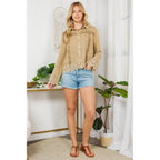 Artisan Boho Lace Trim Button-Front Blouse Top (NEW COLOR)