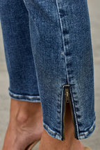 SAIGE DENIM MID RISE SKINNY CROP