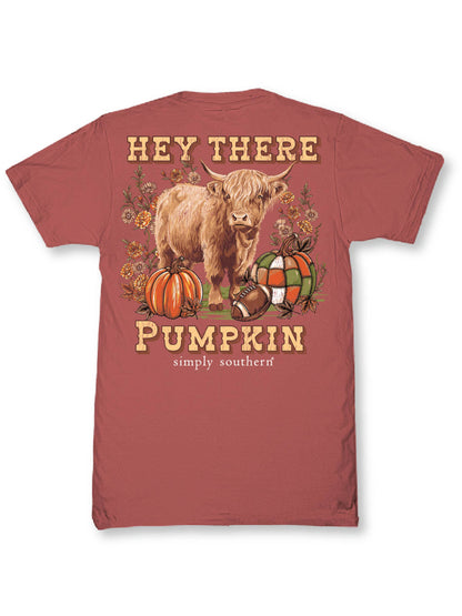 Simply Southern Hey There Pumpkin Highland Cow T-Shirt