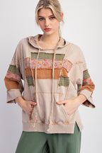 Easel PRINT MIX MINERAL WASHED HOODIE PULLOVER