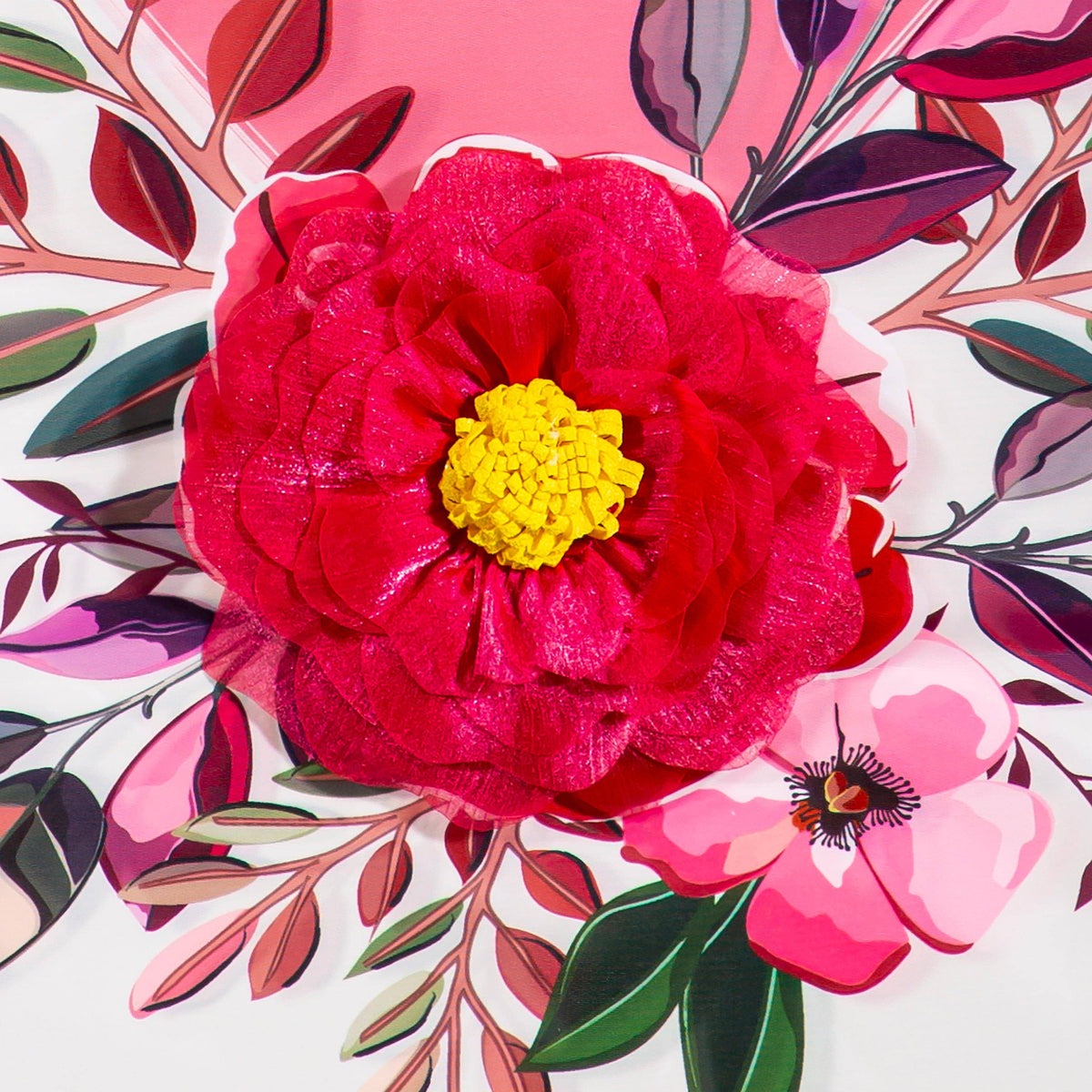 Happy Valentine's Day Heart and Floral Applique Flag