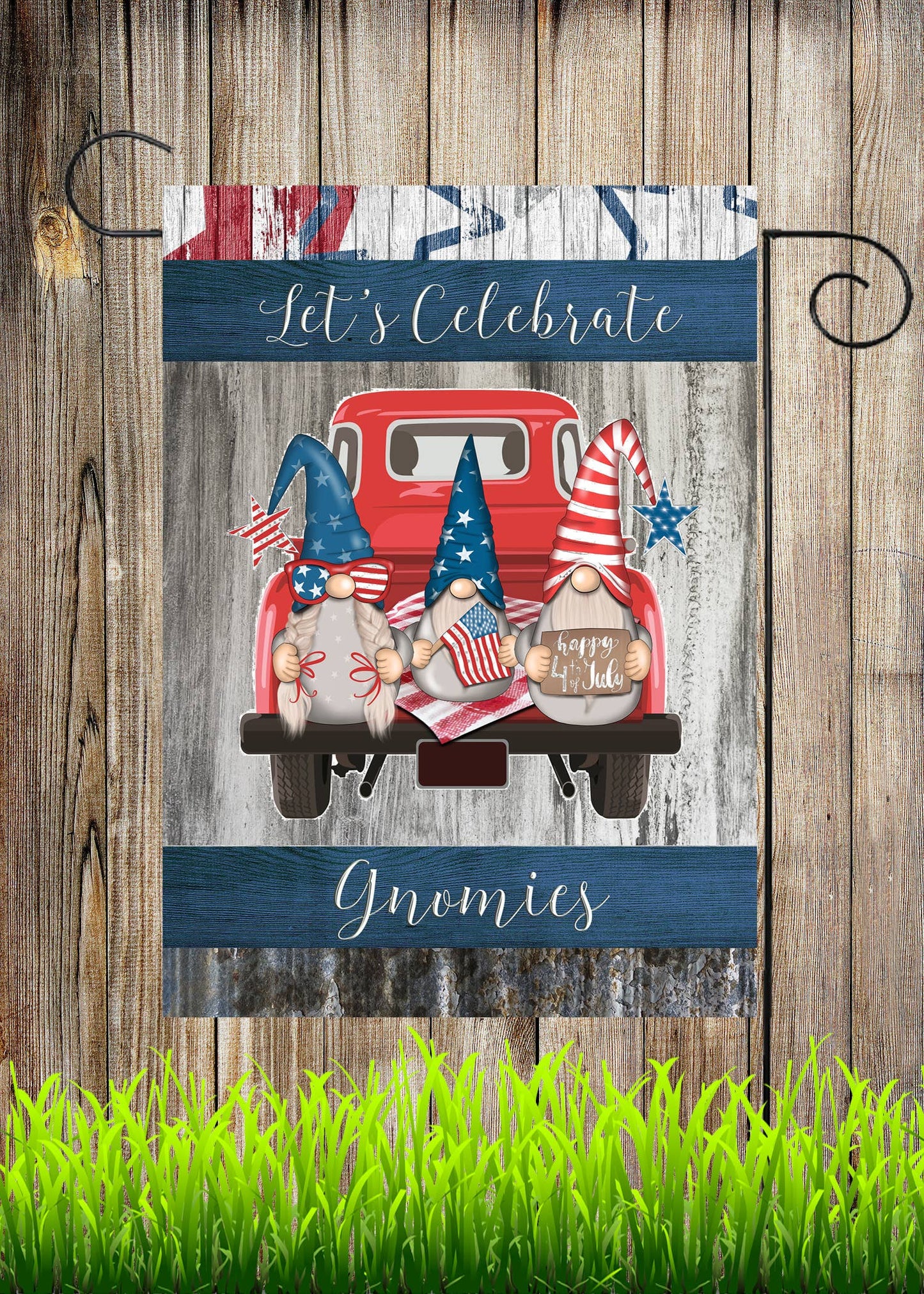 Let's Celebrate Gnomies Garden Flag G1972