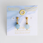 Howard's - Waterproof Earrings Drop Faceted Aquamarine Gold Narelle