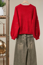 Mello. - Christmas Tree Embroidered Soft Cardigan