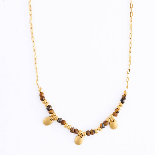 Howard's - Tiger Eye Necklace 15" Beaded Waterproof Jewelry Narelle