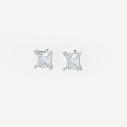 Howard's - Waterproof Earrings 6mm Square Cubic Zirconia Stud Narelle