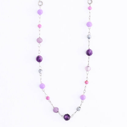 Howard's - Waterproof Necklace 15" Amethyst Bead Jewelry Narelle Dainty