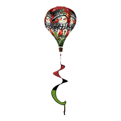 Briarwood Lane - Snowman With Cardinals Hot Air Balloon Spinner