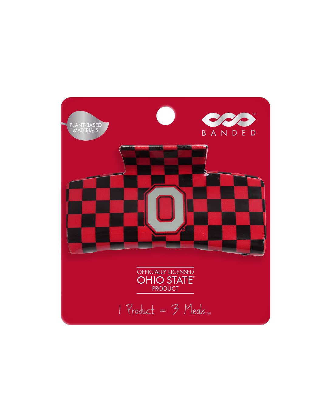 BANDED - Ohio State® Eco Checkered Block O - Logo Claw Clip