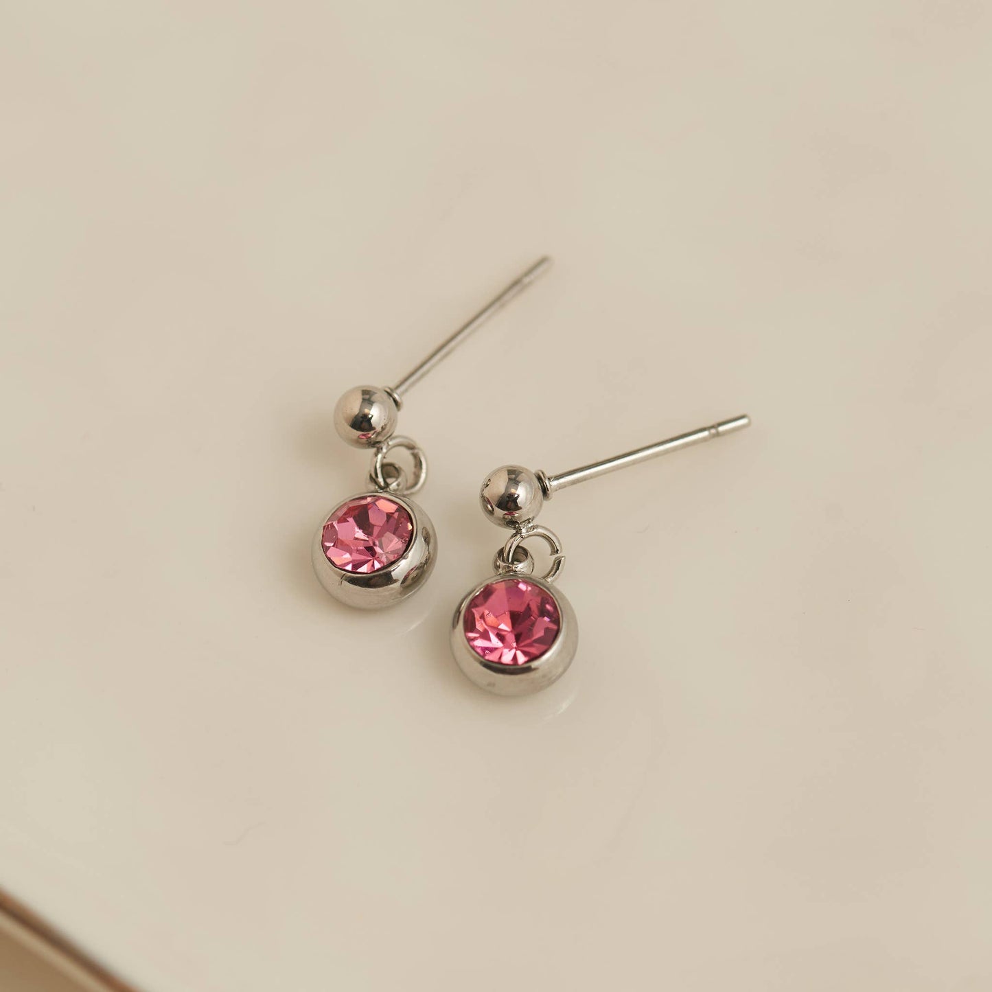 Howard's - Waterproof Earrings Gemstone Dangle Studs in Stainless Steel