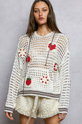 Pol Clothing - Handmade Granny Patch Cotton Hoodie Thin Sweater Top