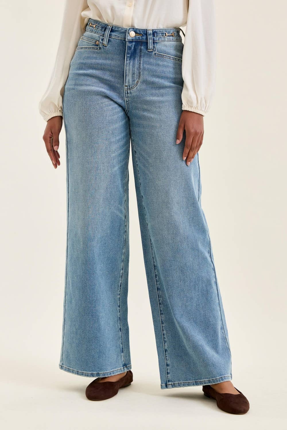 Judy Blue Jeans - HW ANGELINA Column w/ Harness Trim MD Crisp Blue