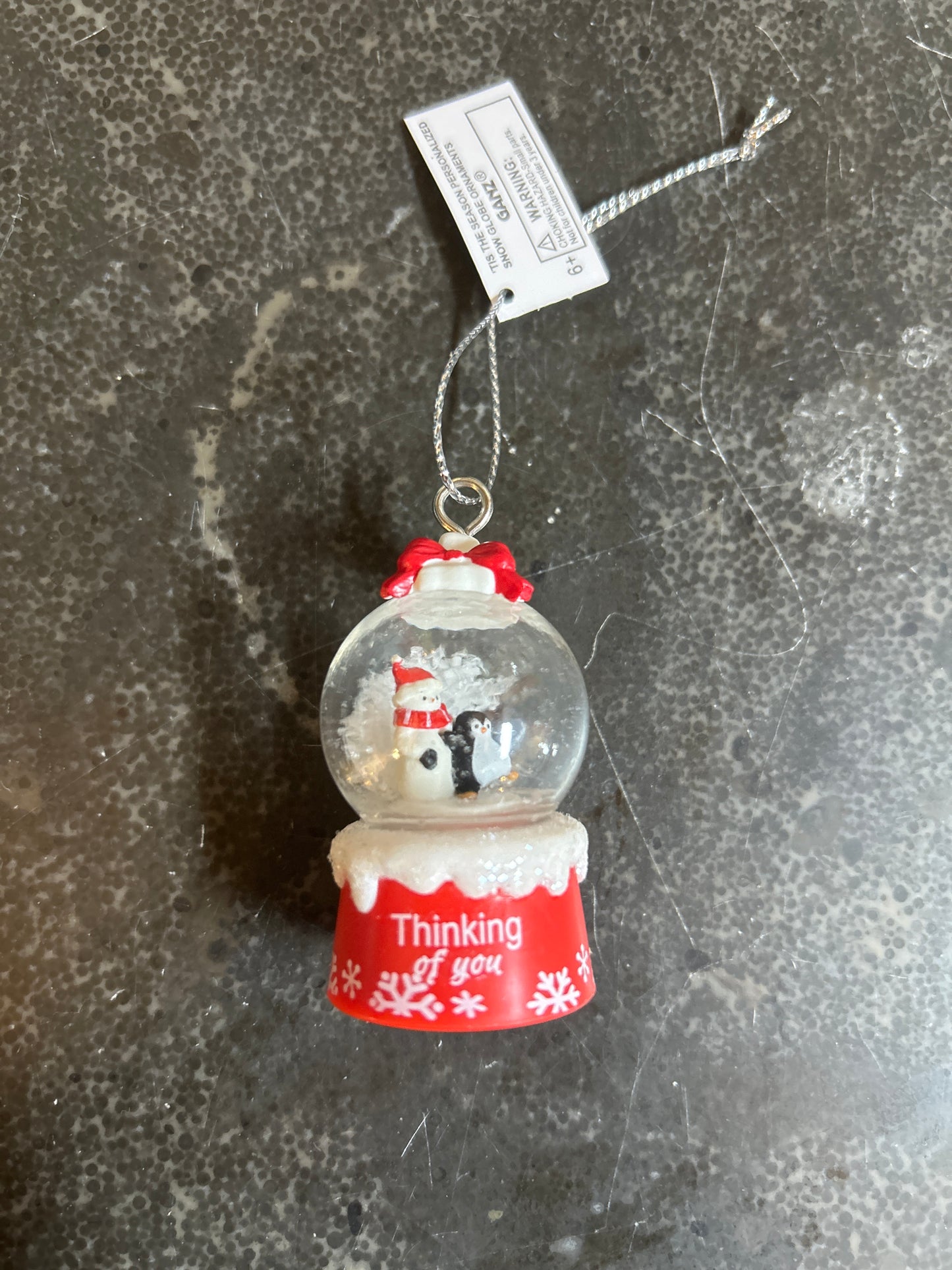 Thinking of You Christmas Snow Globe Ornament