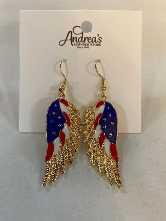 Patriotic Angel Wing Earrings