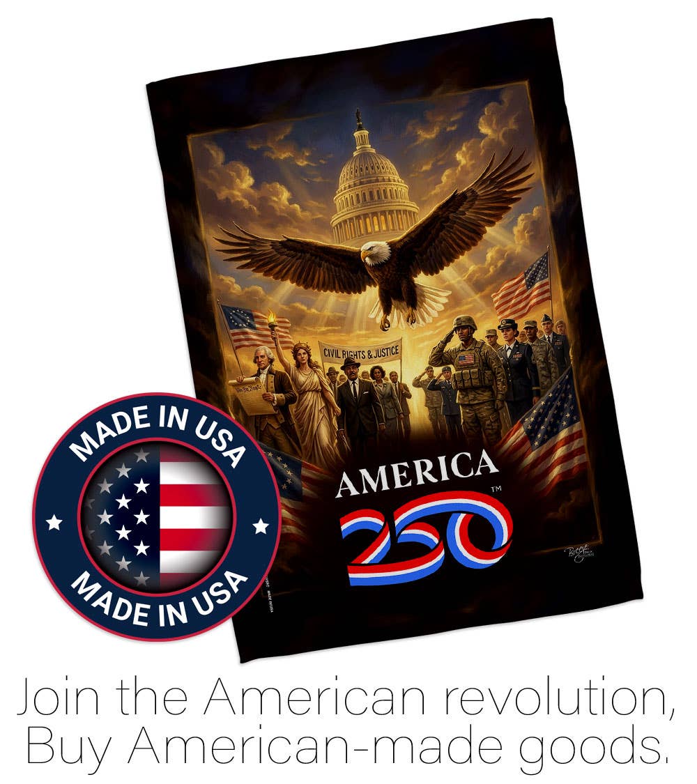 America 250 Flag Justice & Service USA 250th Home Decor
