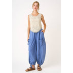 WASHED FRENCH TERRY DROP POCKET BALLOON PANTS