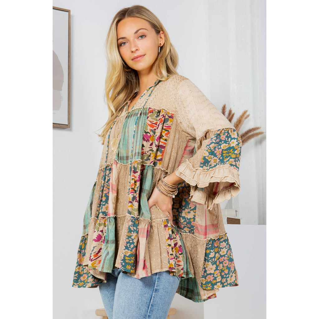 Artistic Fusion: Overdyed Jhabla Top With Emb
