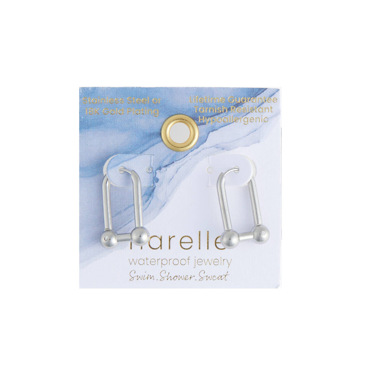 Howard's - Waterproof Earrings Chunky U-Link Hoop in Gold & Steel