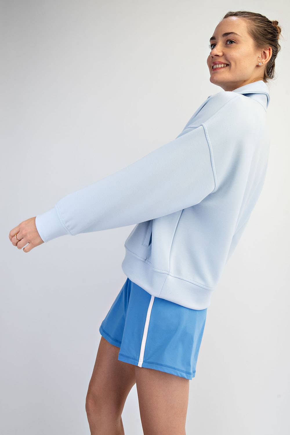 Rae Mode - MODAL SCUBA QUARTER ZIP FUNNEL NECK PULLOVER
