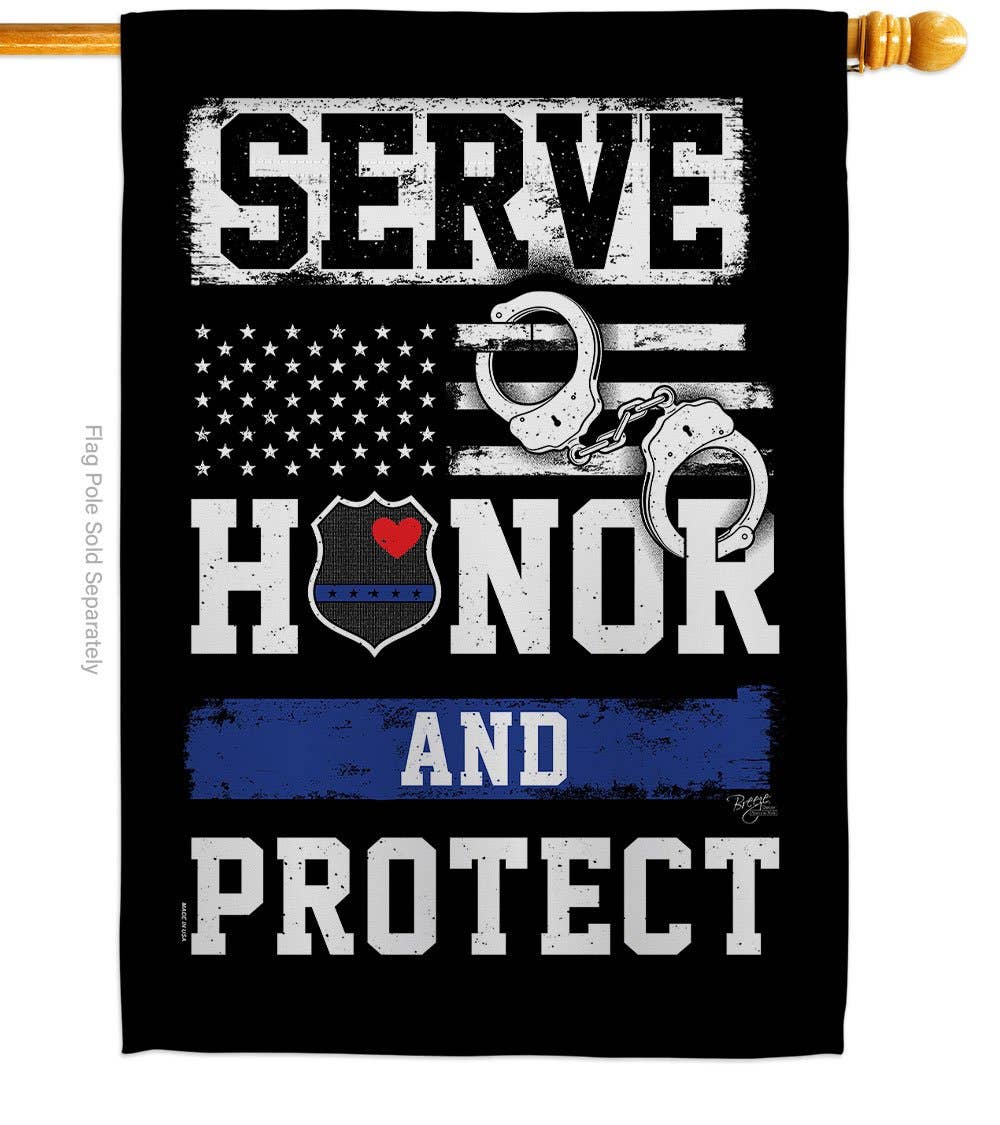 Two Group Flag Co - Serve Honor Protect First Responders Police Decor Flag