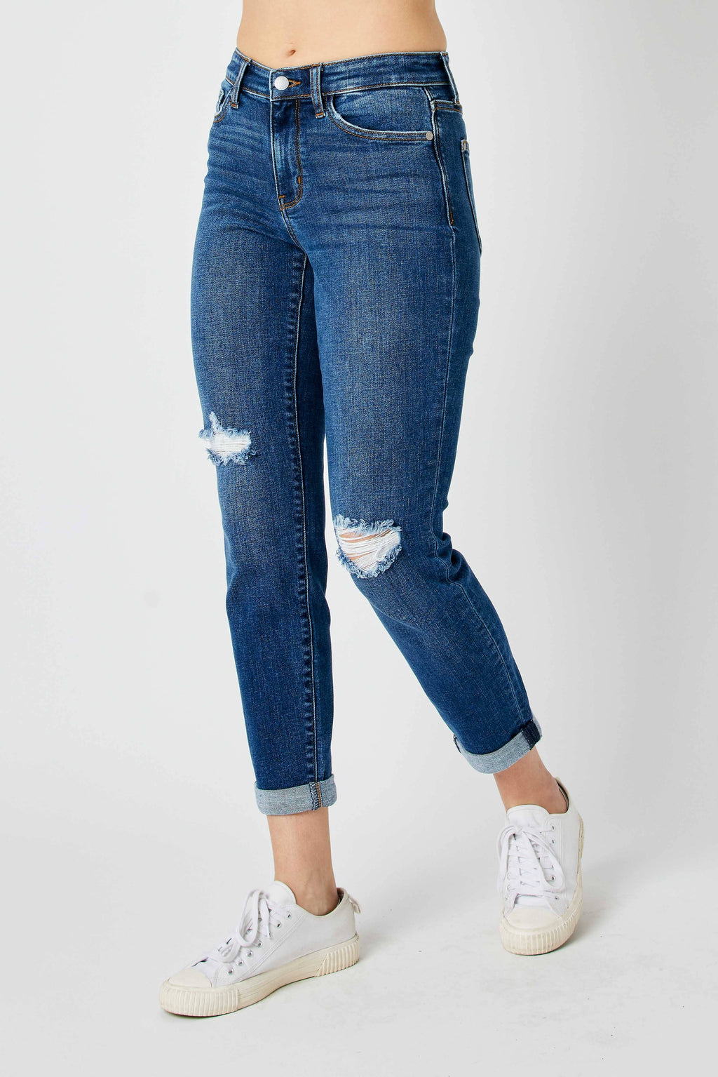Judy Blue Jeans - Mid Rise Distressed Slim Jean