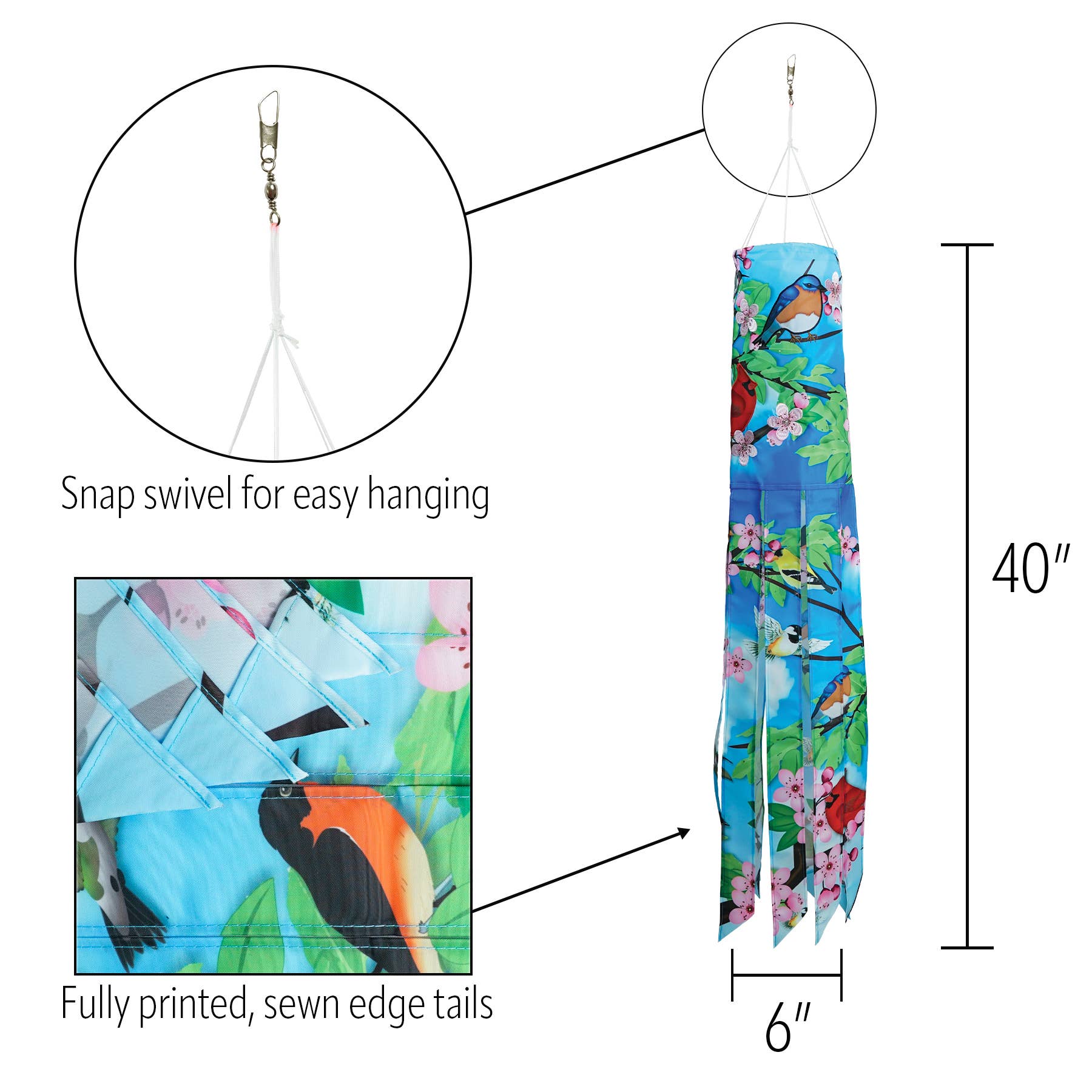 In the Breeze, LLC. - Songbird 40" Illusion Windsock